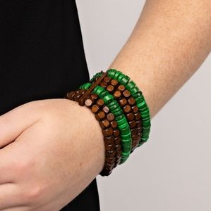 Multicolored Wooden Stretchy Bracelet - Fashion Accessories